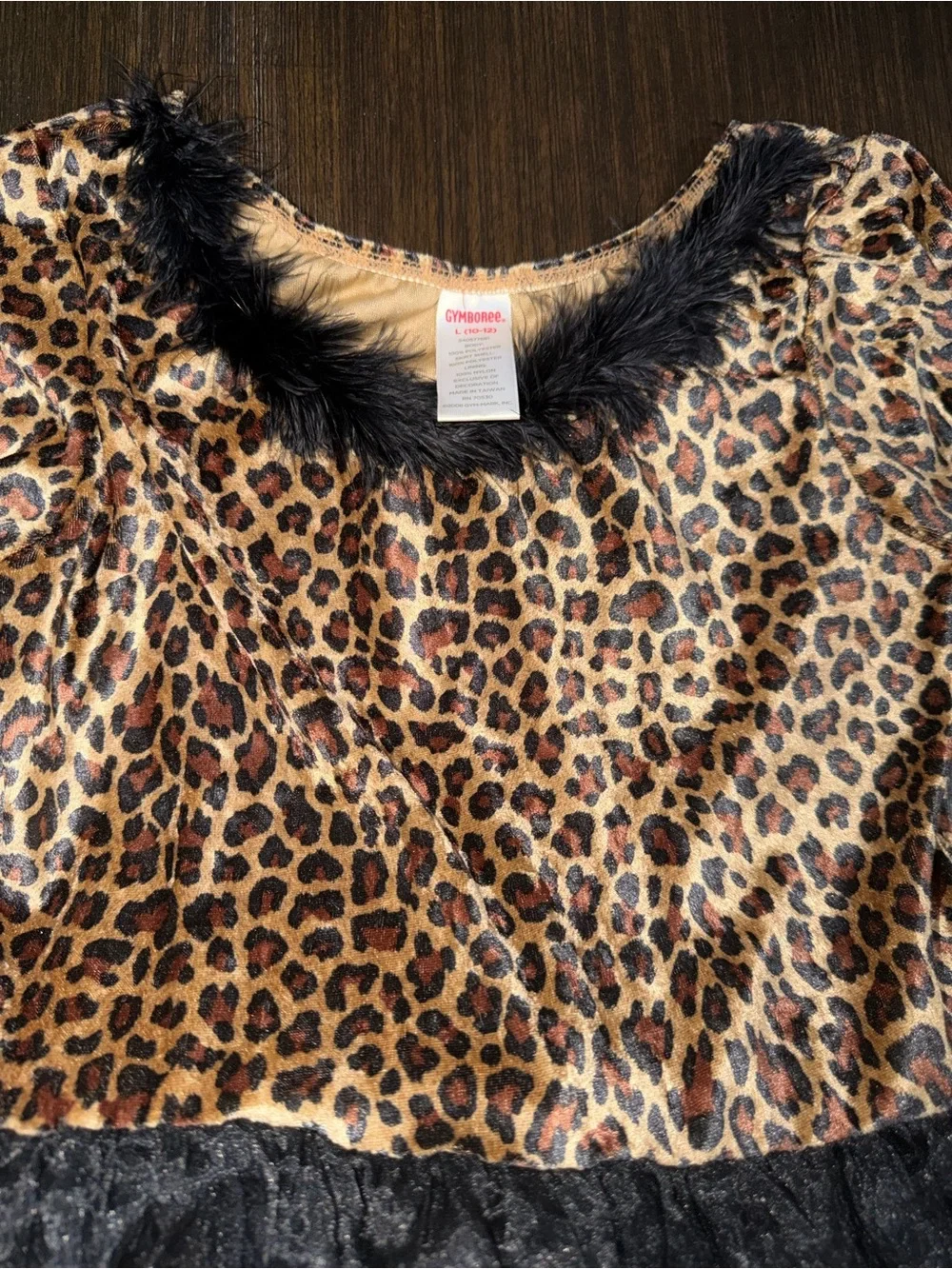 Gymboree Girls Leopard Print and Black Tulle Costume Dress size Large (10/12)